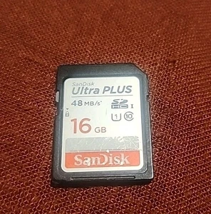 SanDisk Ultra PLUS 16GB Class 10 SD SDHC SDSDUNB Camera Card 48MB/s - Picture 1 of 2