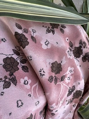 Vintage 90s Faux SILK Fabric Mauve Pink Flowy SILKY Slinky Dress 3 YARDS 44" W - Image 1 of 4