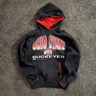 Sudadera con capucha negra vintage de los 80 Ohio State Buckeyes talla M primera fila de Salem Sportswear Foto 1 de 4