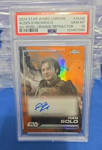 2024 Topps Chrome Star Wars Chrome Han Solo Alden Ehrenreich Auto /25 PSA 10  - Picture 1 of 2
