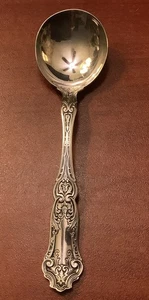 (1) 1835 R Wallace “CARDINAL”~Antique Flatware Soup/Gumbo Spoon~c 1907~5 1/2"L~ - Picture 1 of 8