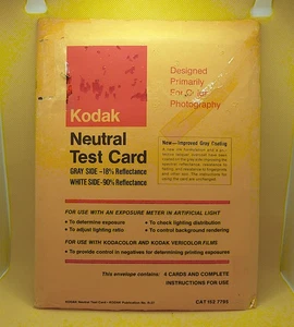 Kodak Neustral Test Card Set. Gray 18% and White 90% - Picture 1 of 2