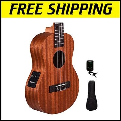 Premium Concert Ukulele for Beginners - Mahogany, Rosewood, Nylon Strings, Bag - Image 1 of 4