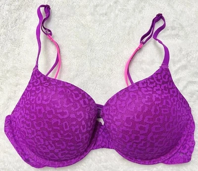 Sujetador push up No Boundaries para mujer 32D púrpura encaje suave correas convertibles NUEVO Foto 1 de 4