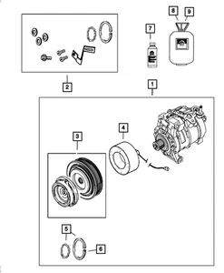 Genuine Mopar Air Conditioning Compressor 68477074AA - Bild 1 von 1
