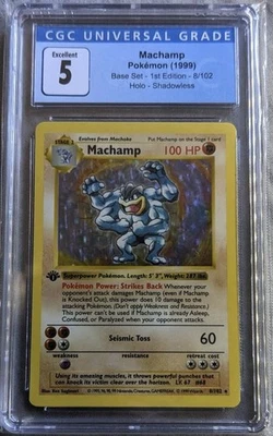 CGC 5 1st Edition SHADOWLESS Machamp Holo #8/102 - True Base Set 1999 WOTC! - Image 1 of 2
