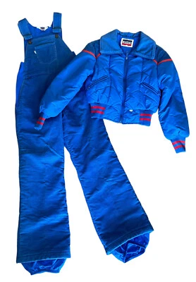 De colección Años 80 Levi's EE. UU. Pana Azul Invierno Babero Esquí Nieve Pantalones Niños Talla 8 Foto 1 de 4