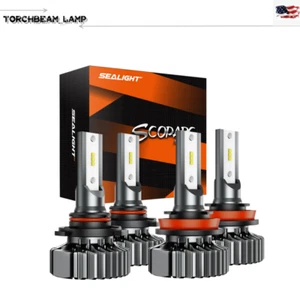 4 x9005+H11 LED Headlight Combo High Low Beam Bulbs Kit Super White Bright Lamps - Picture 1 of 12