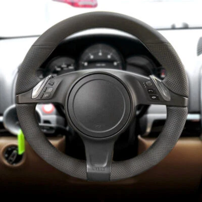 Cubierta de cuero para volante de coche para Porsche Cayenne Panamera 2010 2011 2012 Foto 1 de 4