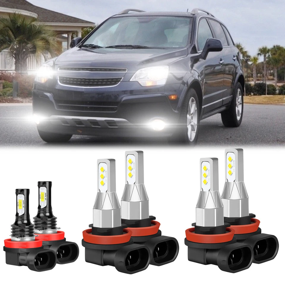 For Chevy Captiva Sport 2012 2013 2014 6x LED Headlight Fog Light Bulb Combo Kit - Изображение 1 из 4