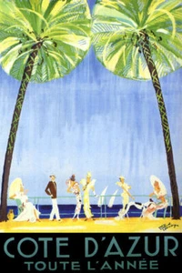 COTE D'AZUR FASHION FRANCE BEACH EUROPE TOURISM TRAVEL FINE VINTAGE POSTER REPRO - Picture 1 of 3