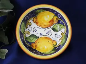 Tuscany Italy Italian Pottery Limoni Lemons Olive Oil Dipping Bowl - Picture 1 of 3