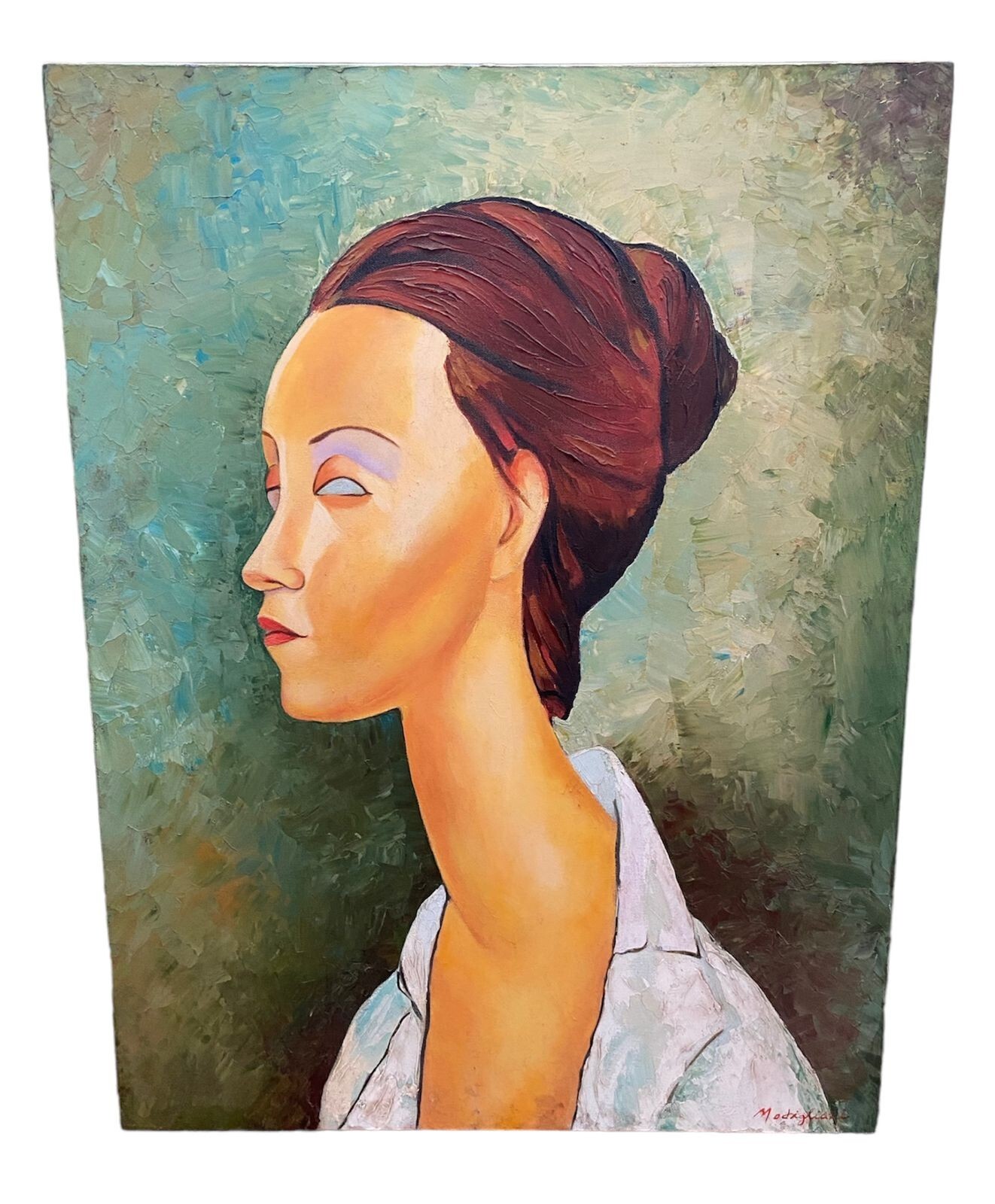AMEDEO MODIGLIANI - OIL canvas PAINTING - Expressionist STYLE - SIGNED
