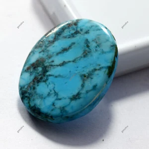 Turquesa Natural 38.45 Ct Gran Tamaño Piedra Preciosa Azul Corte Ovalado Piedra Preciosa CERTIFICADA - Imagen 1 de 13