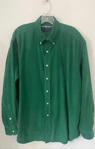 RALPH LAUREN~BLAKE~ 100% cotton emerald green corduroy long sleeve shirt~L~NICE - Picture 1 of 2