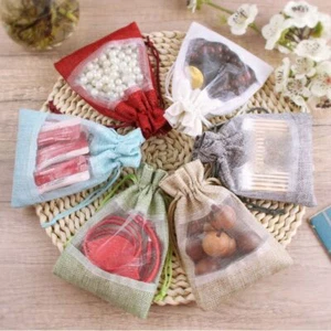 10 Pcs/Lot Large Capacity Organza Window Drawstring Pouch - Picture 1 of 22