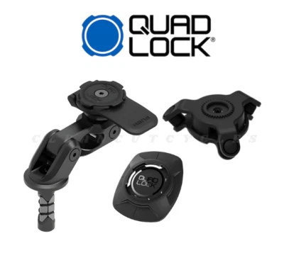Quad Lock Motorcycle Fork Stem Mount PRO + Vibration Dampener + Adapter Quadlock - Image 1 of 4