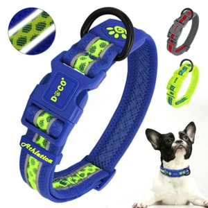 Collares reflectantes ajustables para perro mascotas nailon malla acolchada alta vis M L XL - Imagen 1 de 15