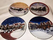 Lot Of 4 Vintage Budweiser Collectors Christmas Plates (See Pictures)
