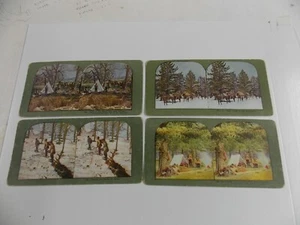JUEGO DE 4 TARJETAS DE CAZA DE CIERVOS ALCES VISTA ESTÉREO Der Hunting Camp Decoración Regalo - Imagen 1 de 1