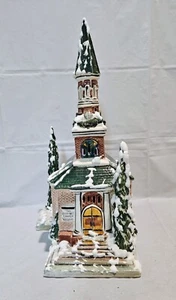 *RARE* Walter Brockman Landmark Church ceramic w/Music Box (Repaired) - Picture 1 of 7