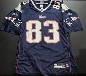 New England Patriots Jersey Men's Medium Blue Wes Welker Reebok On Field 83 - Picture 1 of 9