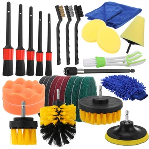 Kit Brosse Détail De Voiture 30 Pièces Outil Nettoyage D'écart De Roue Intérieur - Foto 1 di 12