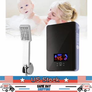 220V 8L Instant Electric Tankless Home Hot Water Heater 6500W Whole House Black - Picture 1 of 12