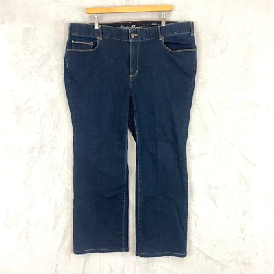 Eddie Bauer Curvy Bootcut Denim Jeans Womens 20P Dark Wash Blue Flex Waist 20S - Image 1 of 4