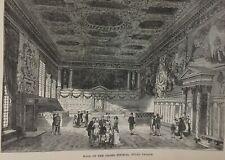 Antique Print Hall Of The Grand Council Ducal Palace Dated C1880's Engraving