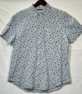 Original Penguin Short Sleeve Button Down Tropical Palm Trees Shirt Sz. M - Picture 1 of 6