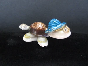 Vintage Small Handmade Shell Turtle w/ Hat- Wearing Glasses Philippine Made - Picture 1 of 5
