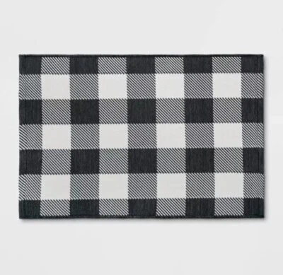 24'x36' Indoor/Outdoor Reversible Scatter Rug Black/White - Threshold - Image 1 of 4