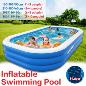 3-Layer Inflatable Swimming Pool Children Kids Adult Family Above-Ground Pools~ - Picture 1 of 40