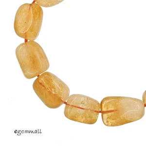Natural Citrine Tumble Nugget Beads ap. 13x18mm 8" #62090 - Picture 1 of 3