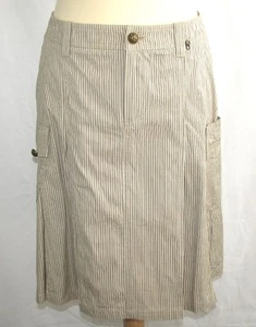 Ikks - Original Skirt Striped Cotton Beige Brown Cream Size 38 - Great Condition - Picture 1 of 1