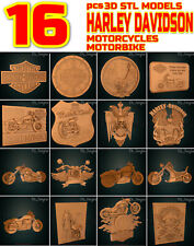 16 3D STL New Harley Davidson Bike Model motorcycle clock for CNC Artcam aspire 