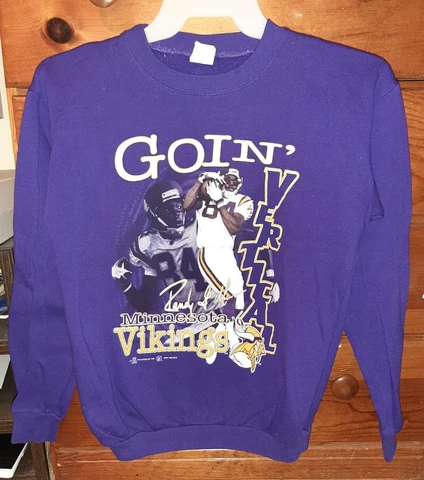VINTAGE 1998 RANDY MOSS GOIN' VERTICAL MINNESOTA VIKINGS SWEATSHIRT L/XL Cover