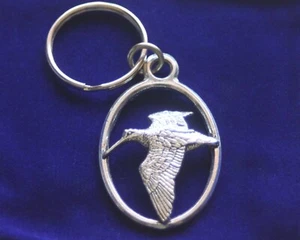 Waldschnepfe Schlüsselanhänger & Geschenketui, Zinn, Silber Metall Jagd Schießen Fliegender Vogel - Bild 1 von 3