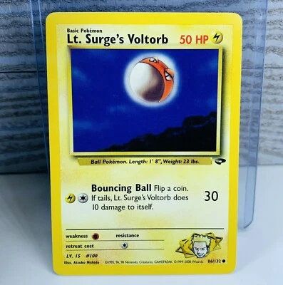 Lt. Surge's Voltorb 86/132 Gym Challenge Common Pokemon Card - Image 1 of 3