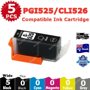 5x Non-OEM Ink Cartridge PGI525 BLACK PGI 525 for Canon MG6150 MG6250 MG8150 - Picture 1 of 2