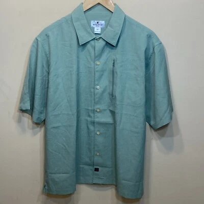 WOOLRICH Men's Shirt L Large Short Sleeve Button Up Green Fishing Lightweight - Image 1 of 4