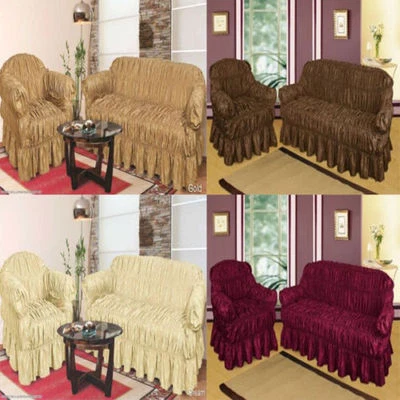 BLUEMOON BEDDING® SOFA SLIP COVERS Jacquard - 1 Seater Sofa Cover Pet Protector Throw Elastic Fit