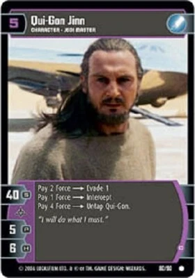 STAR WARS FREE PHANTOM MENACE BOOSTER + QUI-GON JINN (C) FOIL NM scratches - Image 1 of 2