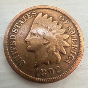 1892 Indian Head Cent Coin Cleaned - Picture 1 of 5