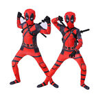 Karneval Cosplay Deadpool Kostüm Kinder Jungen Jumpsuit Maske Outfit Overall DE