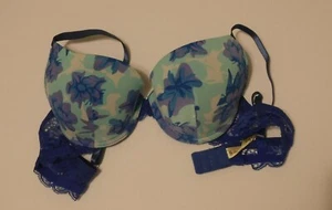 Coobie Blue with Floral pattern Underwire Bra New without tags size 36C - Picture 1 of 3