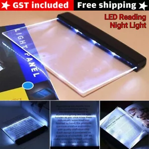 Creative LED Book Light Reading Night Flat Plate Panel Lamps Portable Bedroom AU - Picture 1 of 16