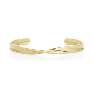 14k Solid Yellow Gold Twisted Cuff Bracelet 149mm All Size Available Solid Gold - Picture 1 of 14