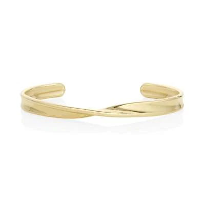 14k Solid Yellow Gold Twisted Cuff Bracelet 149mm All Size Available Solid Gold - Image 1 of 4